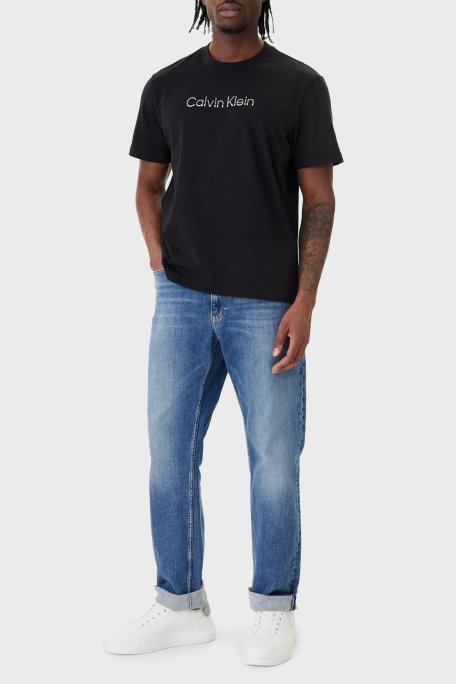 Calvin Klein Logolu % 100 Pamuk Regular Fit Bisiklet Yaka LV04LF813GUB1 Erkek T Shirt LV04LF813G UB1 SİYAH - Calvin Klein (1)