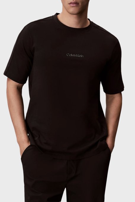 Calvin Klein Logolu % 100 Pamuk Regular Fit Bisiklet Yaka LVGMS6K100UB1 Erkek T Shirt LVGMS6K100 UB1 SİYAH - Calvin Klein