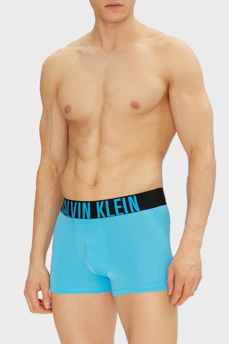 Calvin Klein Logolu 3 Pack 000NB3775AVVK Erkek Boxer 000NB3775A VVK Mavi-Gri-Siyah - Calvin Klein (1)