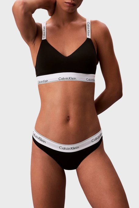 Calvin Klein Logolu Ayarlanabilir Askılı Bralet LV00QF8504UB1 Bayan Sütyen LV00QF8504 UB1 SİYAH - Calvin Klein