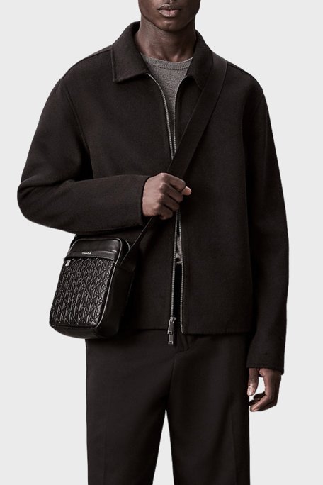 Calvin Klein Logolu Ayarlanabilir Askılı Erkek Çanta LV04D3204G UB1 SİYAH - Calvin Klein (1)