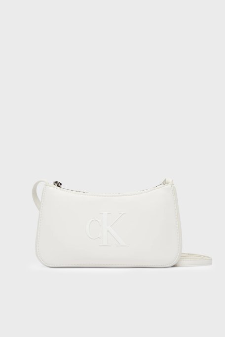 Calvin Klein Logolu Ayarlanabilir Askılı LV04F1125G4LX Bayan Çanta LV04F1125G 4LX BEYAZ - Calvin Klein