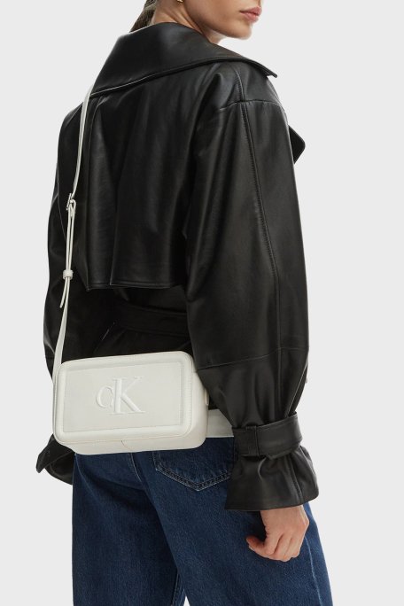 Calvin Klein Logolu Ayarlanabilir Askılı LV04F3220G4LX Bayan Çanta LV04F3220G 4LX BEYAZ - Calvin Klein (1)