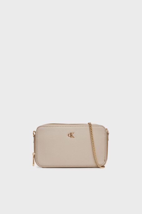 Calvin Klein Logolu Ayarlanabilir Zincir Askılı LV04K1086GRMU Bayan Çanta LV04K1086G RMU BEJ - Calvin Klein