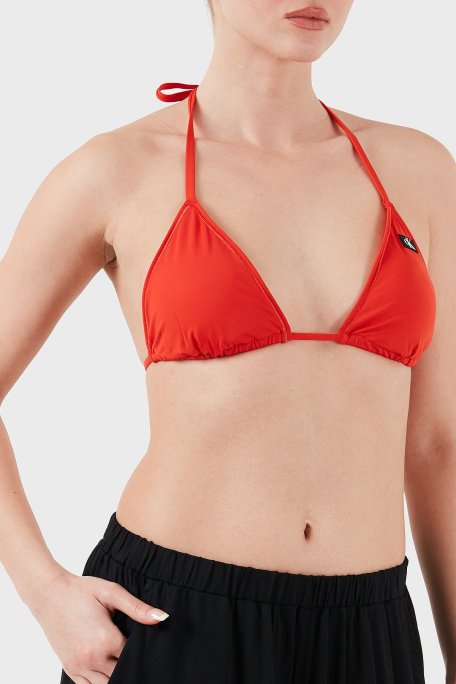 Calvin Klein Logolu Bağlamalı Üçgen KW0KW02343XM8 Bayan Bikini Üstü KW0KW02343 XM8 KIRMIZI - Calvin Klein (1)