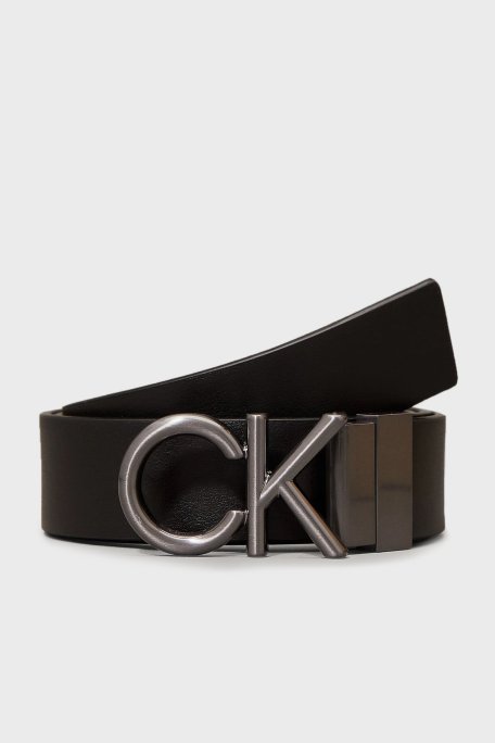 Calvin Klein Logolu Çift Taraflı Hakiki Deri K50K51282901R Erkek Kemer K50K512829 01R SİYAH - Calvin Klein (1)