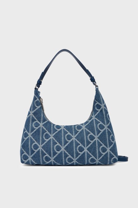 Calvin Klein Logolu Çıkarılabilir Askılı Denim LV04F3431GYBN Bayan Çanta LV04F3431G YBN MAVİ - Calvin Klein