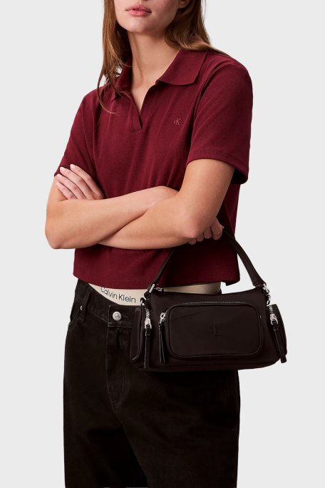 Calvin Klein Logolu Çıkarılabilir Askılı LV04F3132GUB1 Bayan Çanta LV04F3132G UB1 SİYAH - Calvin Klein (1)