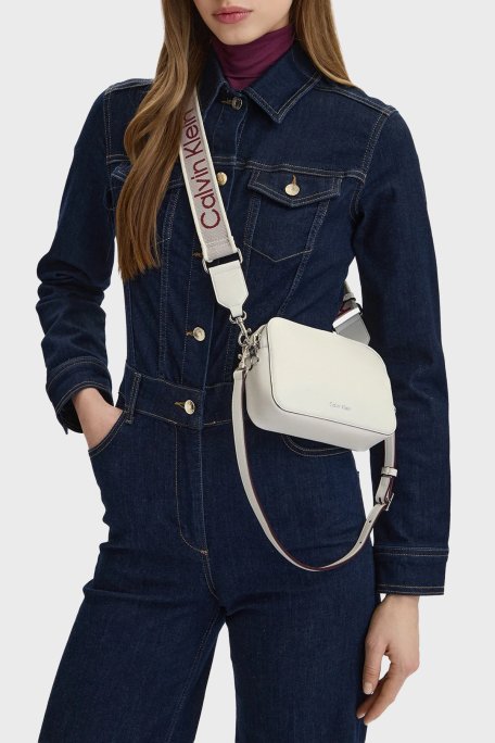 Calvin Klein Logolu Çıkarılabilir Askılı LV04F3165G4LX Bayan Çanta LV04F3165G 4LX BEYAZ - Calvin Klein (1)