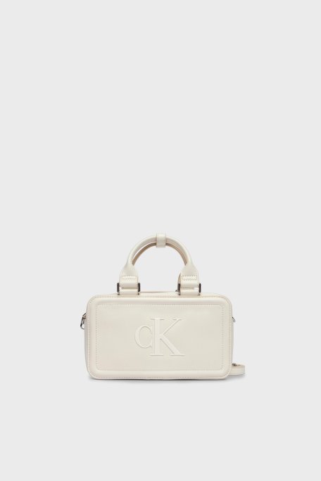 Calvin Klein Logolu Çıkarılabilir Askılı LV04F3411GFUP Bayan Çanta LV04F3411G FUP EKRU - Calvin Klein