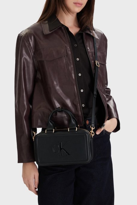 Calvin Klein Logolu Çıkarılabilir Askılı LV04F3411GUB1 Bayan Çanta LV04F3411G UB1 SİYAH - Calvin Klein (1)