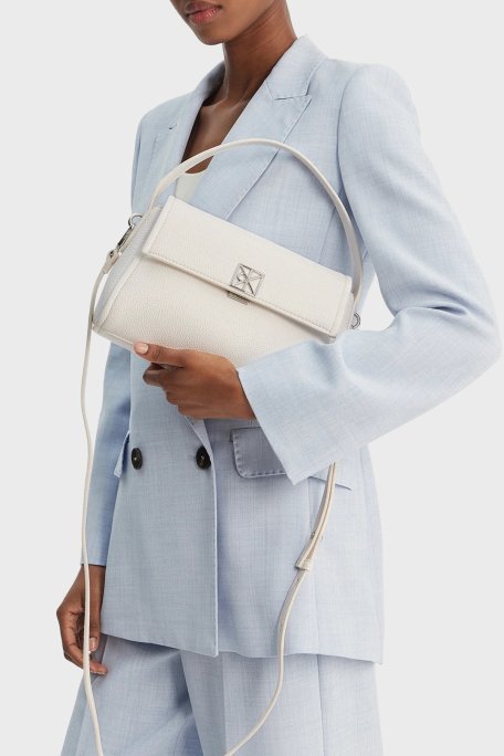 Calvin Klein Logolu Çıkarılabilir Askılı LV04F3425G4LX Bayan Çanta LV04F3425G 4LX BEYAZ - Calvin Klein (1)