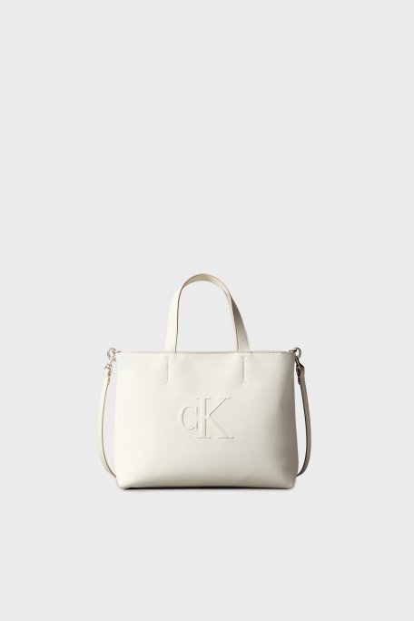 Calvin Klein Logolu Çıkarılabilir Askılı Tote LV04K3111GFUP Bayan Çanta LV04K3111G FUP BEYAZ - Calvin Klein