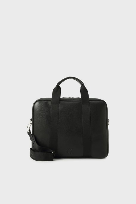Calvin Klein Logolu Çıkarılabilir Çapraz Askılı 16 İnç LV04D3272GUB1 Erkek Laptop Çantası LV04D3272G UB1 SİYAH - Calvin Klein