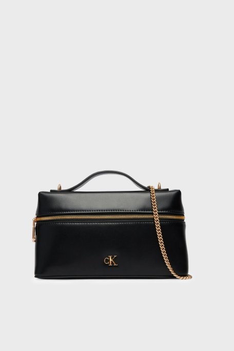 Calvin Klein Logolu Çıkarılabilir Zincir Askılı LV04F1134GUB1 Bayan Çanta LV04F1134G UB1 SİYAH - Calvin Klein