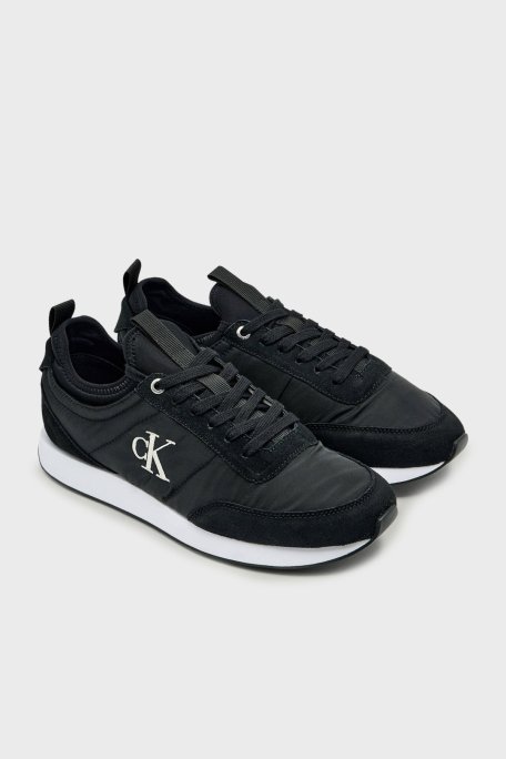 Calvin Klein Logolu Deri Bağcıklı Sneaker YM0YM01414BEH Erkek Ayakkabı YM0YM01414 BEH SİYAH - Calvin Klein (1)
