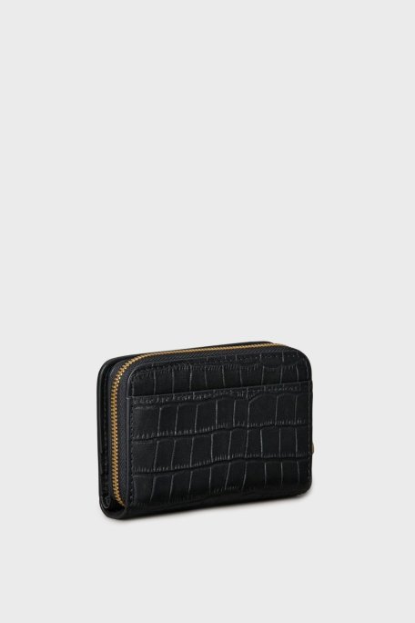 Calvin Klein Logolu Deri Fermuarlı LV04F1095GUB1 Bayan Cüzdan LV04F1095G UB1 SİYAH - Calvin Klein (1)