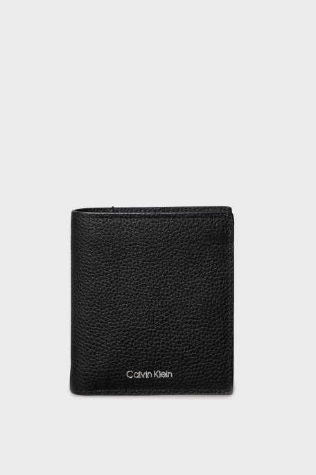 Calvin Klein Logolu Deri Kartlık LV04D1063GUB1 Erkek Cüzdan LV04D1063G UB1 SİYAH - Calvin Klein