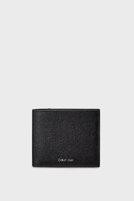 Calvin Klein Logolu Deri LV04D1071GUB1 Erkek Cüzdan LV04D1071G UB1 SİYAH - Calvin Klein