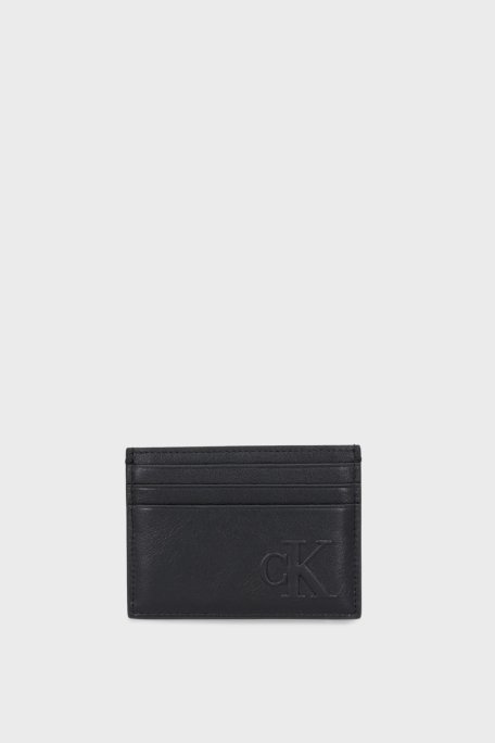Calvin Klein Logolu Deri LV04G1070GUB1 Erkek Kartlık LV04G1070G UB1 SİYAH - Calvin Klein