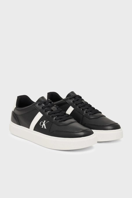 Calvin Klein Logolu Deri Sneaker HM0HM02237BEH Erkek Ayakkabı HM0HM02237 BEH SİYAH - Calvin Klein (1)