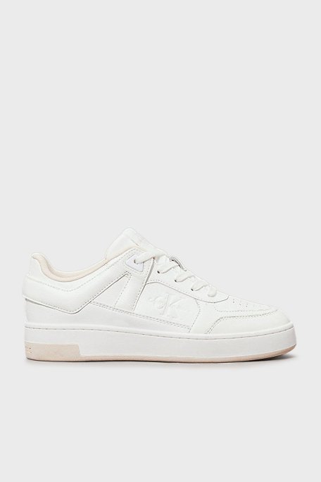 Calvin Klein Logolu Deri Sneaker YW0YW016500LA Bayan Ayakkabı YW0YW01650 0LA BEYAZ - Calvin Klein