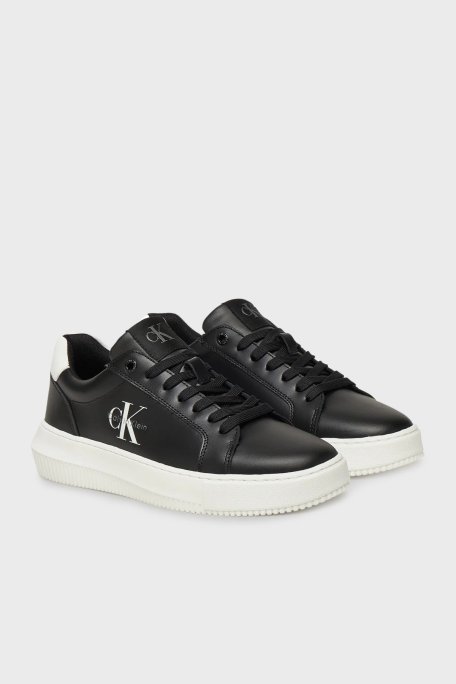 Calvin Klein Logolu Deri Sneaker YW0YW018720GM Bayan Ayakkabı YW0YW01872 0GM SİYAH-BEYAZ - Calvin Klein (1)