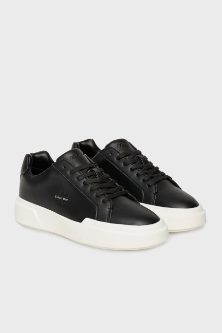 Calvin Klein Logolu Deri Sneaker YW0YW019470GM Bayan Ayakkabı YW0YW01947 0GM SİYAH-BEYAZ - Calvin Klein (1)
