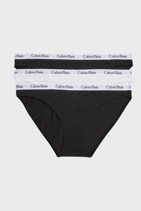 Calvin Klein Logolu Elastik Bel Bantlı Pamuklu 3 Pack 000QD3588EWZB Bayan Külot 000QD3588E WZB Siyah-Beyaz-Siyah - Calvin Klein
