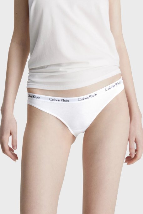 Calvin Klein Logolu Elastik Bel Bantlı Pamuklu 3 Pack 000QD3588EWZB Bayan Külot 000QD3588E WZB Siyah-Beyaz-Siyah - Calvin Klein (1)