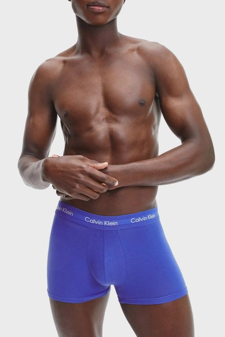 Calvin Klein Logolu Elastik Bel Bantlı Pamuklu 3 Pack Erkek Boxer 0000U2664G 4KU MAVİ - Calvin Klein (1)