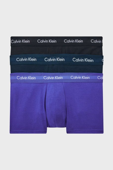 Calvin Klein Logolu Elastik Bel Bantlı Pamuklu 3 Pack Erkek Boxer 0000U2664G 4KU MAVİ - Calvin Klein