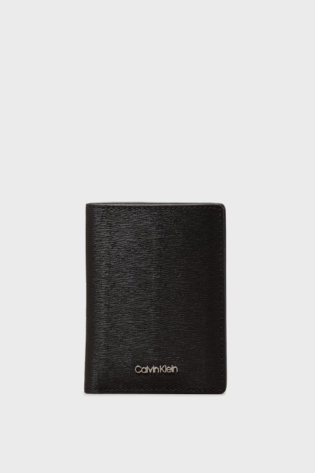 Calvin Klein Logolu Hakiki Deri K50K512859BEH Erkek Cüzdan K50K512859 BEH SİYAH - Calvin Klein