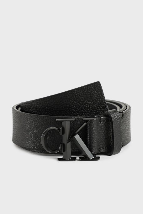 Calvin Klein Logolu Hakiki Deri LV04D7022GUB1 Erkek Kemer LV04D7022G UB1 SİYAH - Calvin Klein