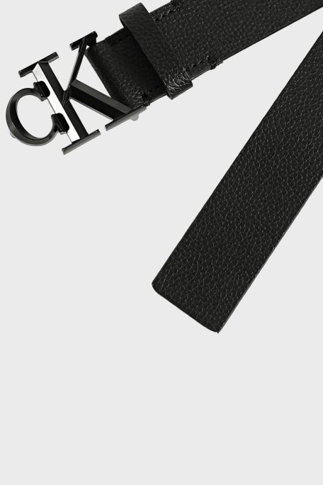 Calvin Klein Logolu Hakiki Deri LV04D7022GUB1 Erkek Kemer LV04D7022G UB1 SİYAH - Calvin Klein (1)