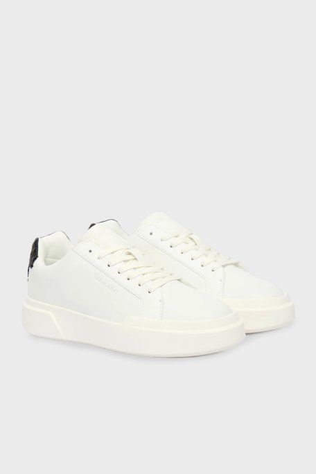 Calvin Klein Logolu Hakiki Deri Sneaker YW0YW0203601W Bayan Ayakkabı YW0YW02036 01W BEYAZ - Calvin Klein (1)