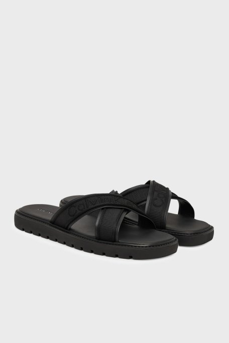 Calvin Klein Logolu HM0HM021010GJ Erkek Terlik HM0HM02101 0GJ SİYAH - Calvin Klein (1)