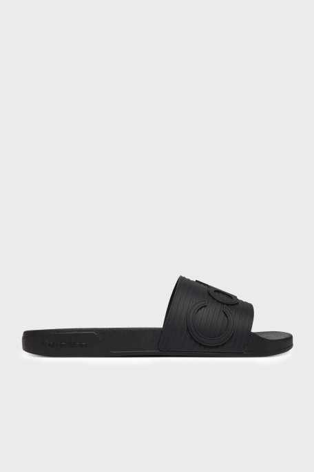 Calvin Klein Logolu HM0HM021130GJ Erkek Terlik HM0HM02113 0GJ SİYAH - Calvin Klein