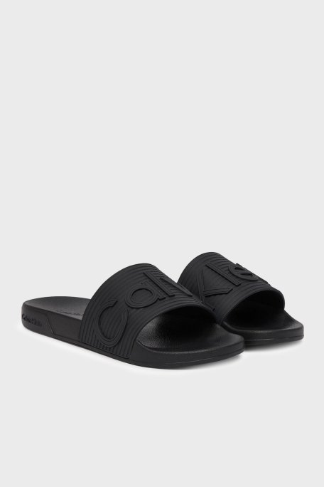 Calvin Klein Logolu HM0HM021130GJ Erkek Terlik HM0HM02113 0GJ SİYAH - Calvin Klein (1)