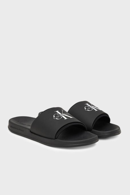 Calvin Klein Logolu HM0HM022290GJ Erkek Terlik HM0HM02229 0GJ SİYAH - Calvin Klein (1)