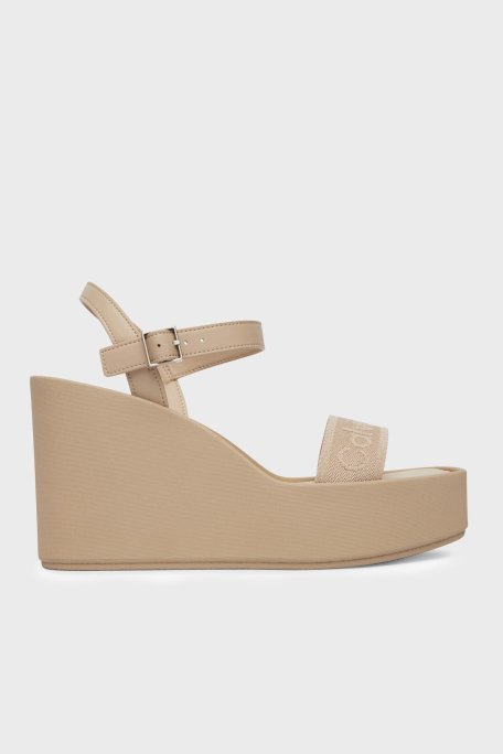 Calvin Klein Logolu HW0HW02882PDT Kadın Sandalet HW0HW02882 PDT GRİ - Calvin Klein