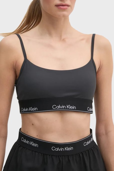 Calvin Klein Logolu İnce Askılı Hafif Dolgulu LVGWS5K136UB1 Bayan Sütyen LVGWS5K136 UB1 SİYAH - Calvin Klein
