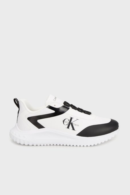 Calvin Klein Logolu Kalın Taban Sneaker YM0YM0143901W Erkek Ayakkabı YM0YM01439 01W BEYAZ-SİYAH - Calvin Klein