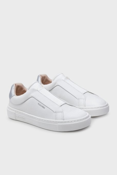 Calvin Klein Logolu Kalın Tabanlı Sneaker HW0HW0228902V Bayan Ayakkabı HW0HW02289 02V BEYAZ-GÜMÜŞ - Calvin Klein (1)