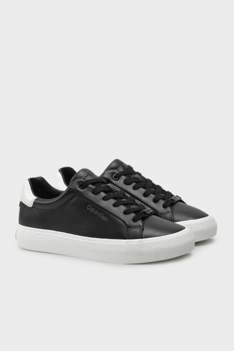 Calvin Klein Logolu Kalın Tabanlı Sneaker HW0HW024390GS Bayan Ayakkabı HW0HW02439 0GS SİYAH-BEYAZ - Calvin Klein