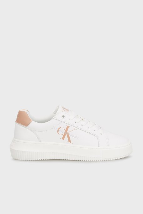 Calvin Klein Logolu Kalın Tabanlı Sneaker YW0YW008230K6 Bayan Ayakkabı YW0YW00823 0K6 BEYAZ - Calvin Klein