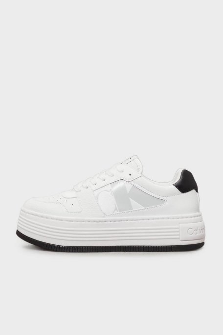 Calvin Klein Logolu Kalın Tabanlı Sneaker YW0YW0164101W Bayan Ayakkabı YW0YW01641 01W BEYAZ-SİYAH - Calvin Klein (1)