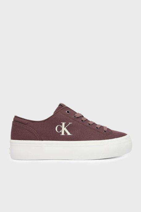 Calvin Klein Logolu Kalın Tabanlı Sneaker YW0YW01763PD8 Kadın Ayakkabı YW0YW01763 PD8 KAHVE - Calvin Klein
