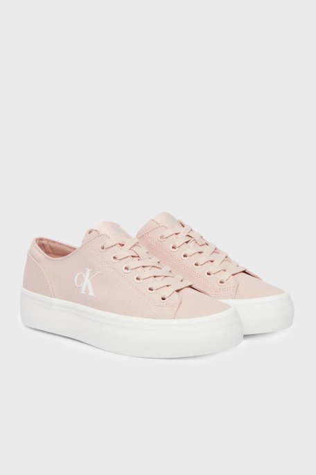 Calvin Klein Logolu Kanvas Sneaker YW0YW01763ABJ Bayan Ayakkabı YW0YW01763 ABJ PEMBE - Calvin Klein (1)