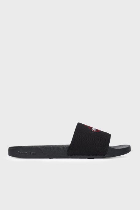 Calvin Klein Logolu Kanvas YM0YM013930KQ Erkek Terlik YM0YM01393 0KQ SİYAH - Calvin Klein